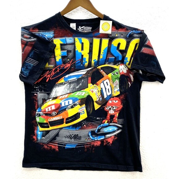 VTG M&M's Kyle Busch NASCAR Chase Authentic T Shirt Men's L All Over Print Tee - Picture 1 of 16